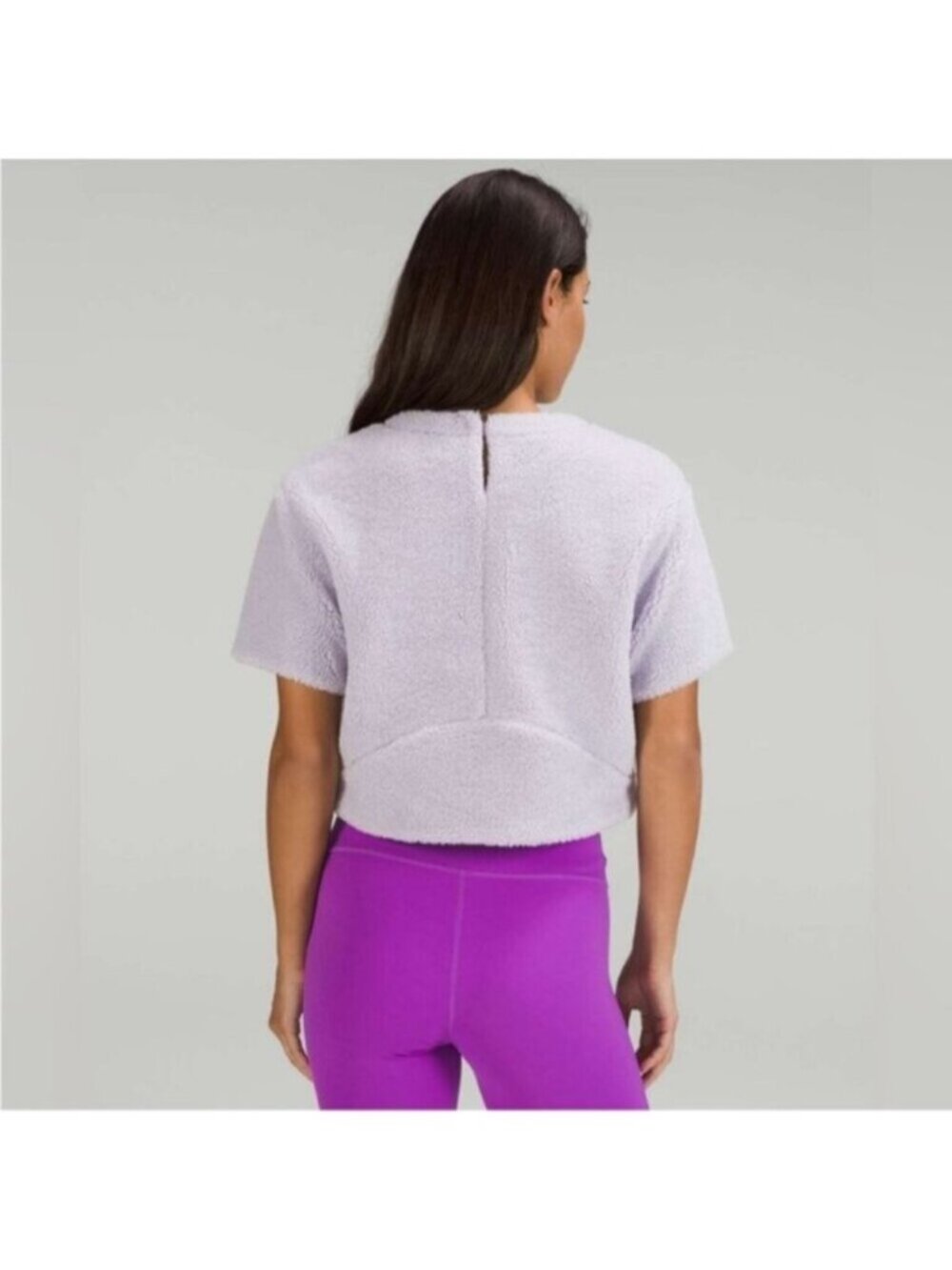 Lululemon Women's Lavender Textured Fleece Embroidered Logo Sleeve Shirt Size 6 - Picture 4 of 11